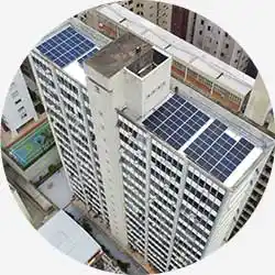 Sistema fotovoltaico no edifício Santa Rita instalado pela Sunus Sistemas Fotovoltaicos
