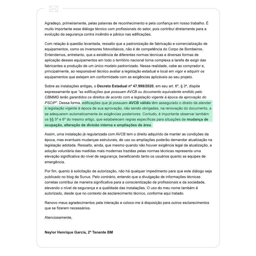 edificações que já possuam AVCB válido têm assegurado o direito de atender à legislação vigente